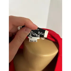 The Jones Girl Vintage 80s Red Double Breasted Puff Shoulder Sheath Dress 12 thumbnail 6
