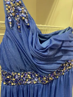 Macy's City Studios Formal / Hoco / Event Sparkly Blue Dress thumbnail 6