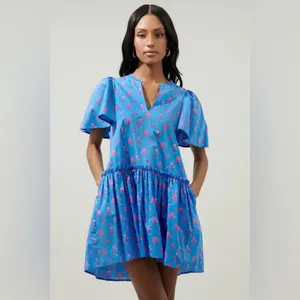 Sugarlips Valentina Floral Rock A By Trapeze Mini Dress babydoll ruffle drop hem thumbnail 2