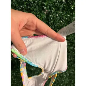 White Fox Floral Crinkle Swim Bottoms Size Large Cheeky thumbnail 4