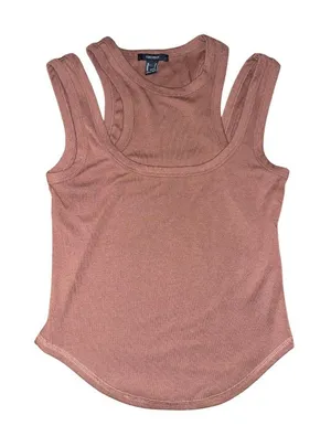 Forever 21 Clean Slate Ribbed Tank Top Mauve Size Large Layered Y2K thumbnail 1