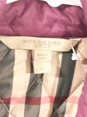 Burberry Brit Puffer Jacket Magenta Quilted Argyle Diamond Nova Check Medium thumbnail 5