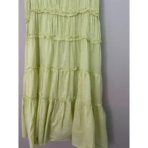 Vasna Desire Tiered Midi‎ Sun Dress 100% Cotton Womens Large Boho Yellow Flowy thumbnail 3
