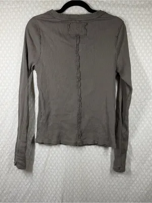 Free People We The Free Green It’s On Cardi Ribbed Button Down Cardigan thumbnail 5