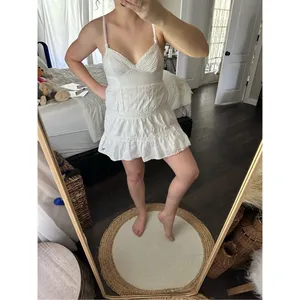 Abercrombie & Fitch Women’s Small White Ruffle Y2K 2000s Mini Dress thumbnail 2