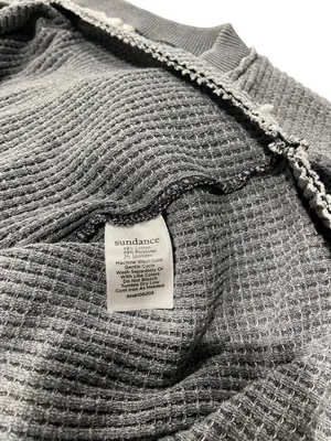 Sundance Oversized Waffle Knit Shirt Gray Size M Cottagecore Spring Boho Summer thumbnail 4