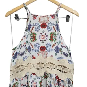 Umgee USA Women's Size S White Floral‎ Lace Halter Neck Mini Dress thumbnail 4