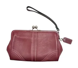 Vintage Y2K RARE Coach Soho Leather Framed Kisslock Clutch Wristlet Bag Pouch thumbnail 1