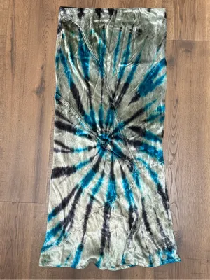 Free People Bali Serious Swagger Tie Dyed Velvet Midi‎ Skirt Pisces Combo Medium thumbnail 7