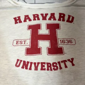 Harvard University Sweatshirt XL Gray‎ Boat Neck Veritas Pullover Sweatshirt thumbnail 4