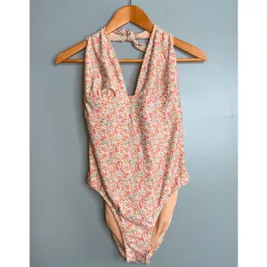 J. Crew Floral Print Halter One Piece Swimsuit Size 10 thumbnail 2