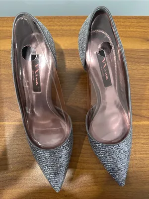 Nina Sparkling Silver Pointed Toe Pumps thumbnail 2