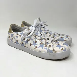 OTBT Shoes Court In Star Blue Gold‎ Leather Lace Up Sneakers Comfort Size 6.5M thumbnail 2