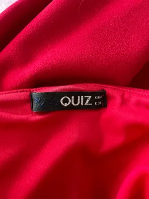 Quiz Off the shoulder red body con midi dress thumbnail 4