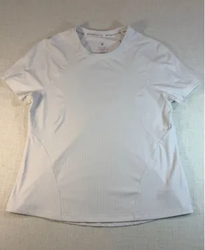 Spyder Active Women’s Ribbed Short Sleeve Athletic T-Shirt UPF 50 White Medium thumbnail 1