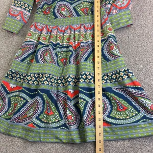 Gretchen Scott Paisley Park Dress XS‎ Square Neck Boho Midi Resort Preppy Artsy thumbnail 6