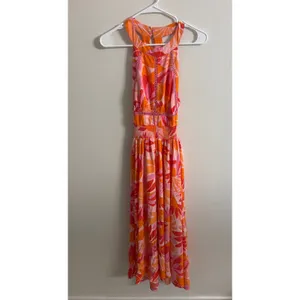 Anthropologie Abel the Label Rumi Pink Maxi Dress Wedding Floral Size Small thumbnail 2