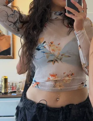 Long Sleeve Mesh Top thumbnail 2