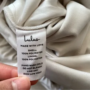 Lulus Off Shoulder Cream Mini Dress Womens Large Bridal Shower Romantic thumbnail 7