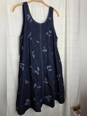 Anthropologie The Keiko Embroidered Denim Mini Dress by Maeve thumbnail 5