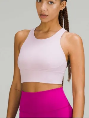 Lululemon Wunder Train Longline Bra *Medium Support, C/D Cup Pink Peony 4 thumbnail 1