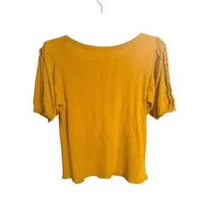 Anthropologie Maeve Mustard Golden Yellow‎ Short Sleeve Top Sz S thumbnail 7
