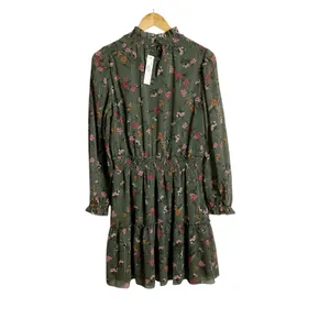 Drew Green Floral Long Sleeve Smocked Waist Dress‎ Size Small thumbnail 3