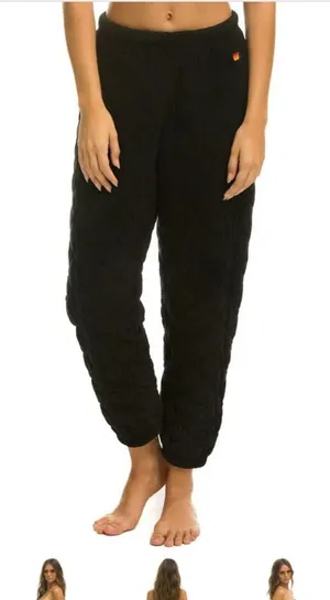 Aviator Nation Quilted Black Sweatpants thumbnail 1