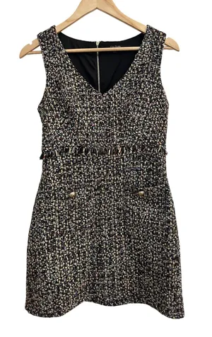 City‎ Studio Juniors Gray Tweed Pocket Sleeveless Mini Dress Size 3/4 Graduation thumbnail 1