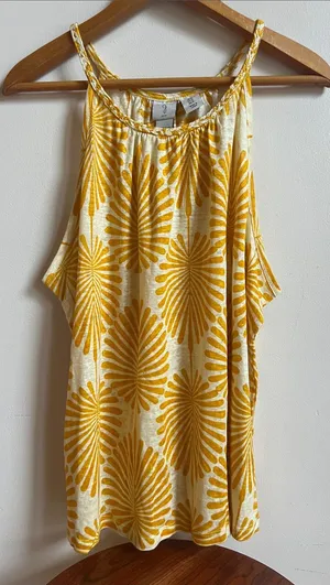 Joie Floral Print Braided-Strap linen Camisole tank vibrant whimsy cottagecore thumbnail 1