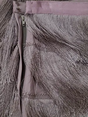 Intermix Raine Fringe Mini Skirt Gray Black Size 4 Flapper Party Cocktail Glam thumbnail 6