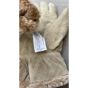 Vintage Cream leather sherpa lined gloves womens large thumbnail 4