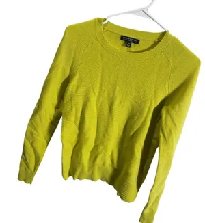 Banana Republic XS‎ Merino Blend Crewneck Sweater Vibrant Yellow thumbnail 1