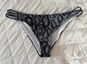 Blue‎ White Womens Snake Print Swimsuit Bikini Bottom Summer Beach Resortwear thumbnail 1