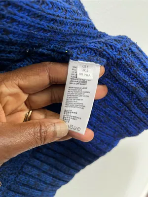 Free People High Hopes Cozy Open-Front Blue Knit Cardigan Sweater Size Small thumbnail 7