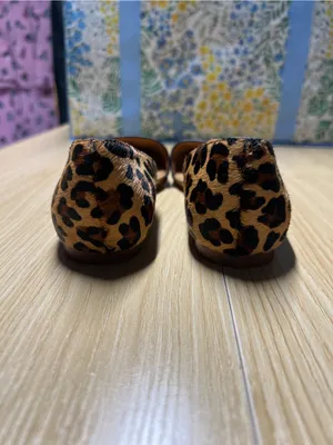 J.Crew Zoe Leopard Calf Hair d’Orsay Flats Size 6 thumbnail 9