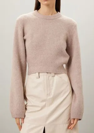 Club Monaco Sz XS Tan Long Sleeve Crewneck Wool Alpaca Blend Pullover Sweater thumbnail 1