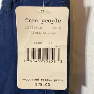 NWT!! Free People So Chic High Waist Denim Bermuda Shorts Size 24 thumbnail 7