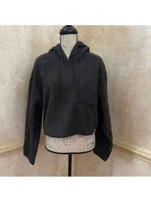 UGG Women's Myley Sherpa Hoodie color Gray Sz Large thumbnail 3