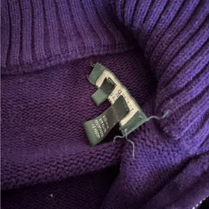 Lauren Ralph Lauren Cotton Sweater Purple Full Zip Turtleneck Large thumbnail 3