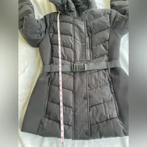 London Fog Black Puffer Jacket with Faux Fur Hood thumbnail 9