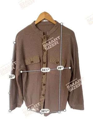CHOU YATOU Button Down Waffle Knit Shacket Brown Size L thumbnail 2