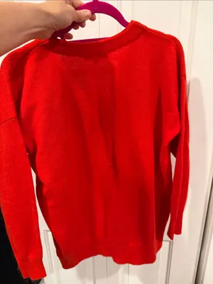 Madewell‎ Bright Red wool Button Cardigan small thumbnail 5
