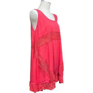 Easel Flowy Lace Sleeveless Top Red Large thumbnail 5