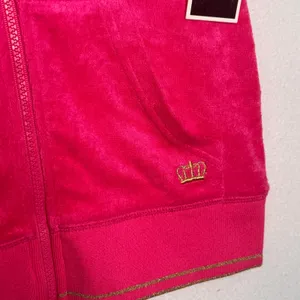 2000s Juicy Couture Black Label Robertson Tourist Pink Terry Hoodie NWT S thumbnail 8
