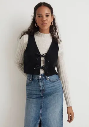 Madewell denim tie front vest paulsen wash 12 thumbnail 1