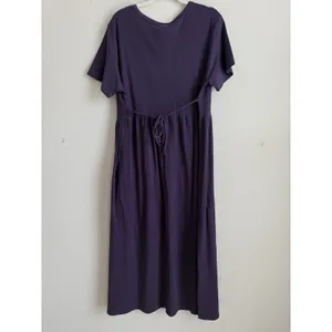 Vtg Cactus Bay By‎ Lynee Dress Women's XL Purple Red Hat Society Maxi USA NEW thumbnail 10