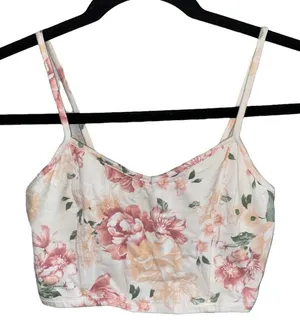 Garage Floral Cropped Cami Bralette‎ Corset Style Y2K Cottagecore XS thumbnail 1