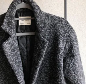Charcoal Grey Textured Oversized Coat Gray thumbnail 3