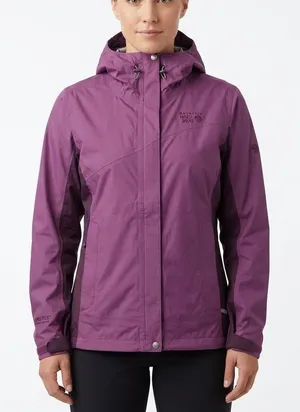 Mountain Hardwear Gore-Tex Rain‎ Jacket Women M Purple Hooded Shell thumbnail 1